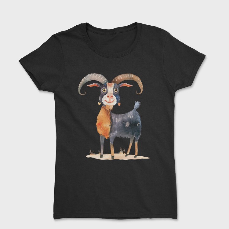 Goat Illustration Art, Tricou Femei