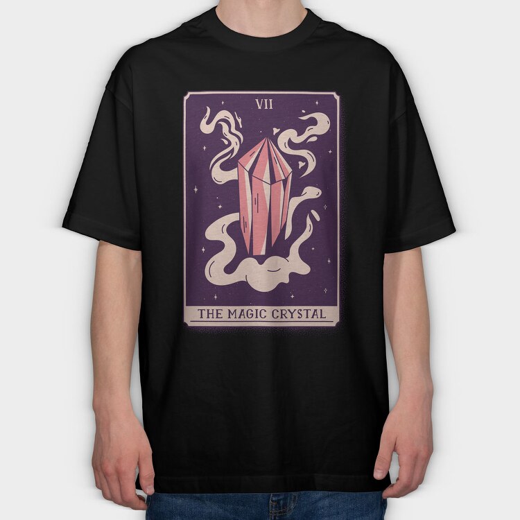 Mystical Tarot Magic Crystal Card 07, Tricou Oversize Barbati (Unisex)