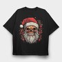 Santa Claus Skull, Tricou Oversize Barbati (Unisex)