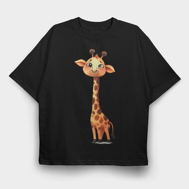 Giraffe Smile Icon, Tricou Oversize Barbati (Unisex)