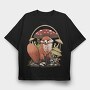 Fox And Mushrooms Cottagecore, Tricou Oversize Barbati (Unisex)