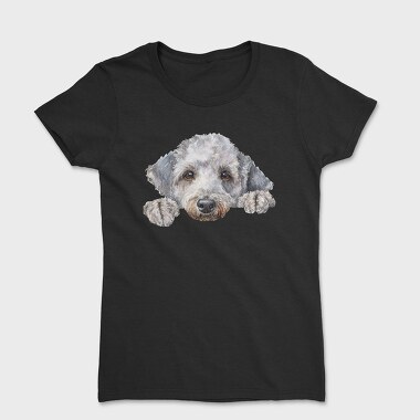 Bedlington Terrier Peeking Face, Tricou Femei