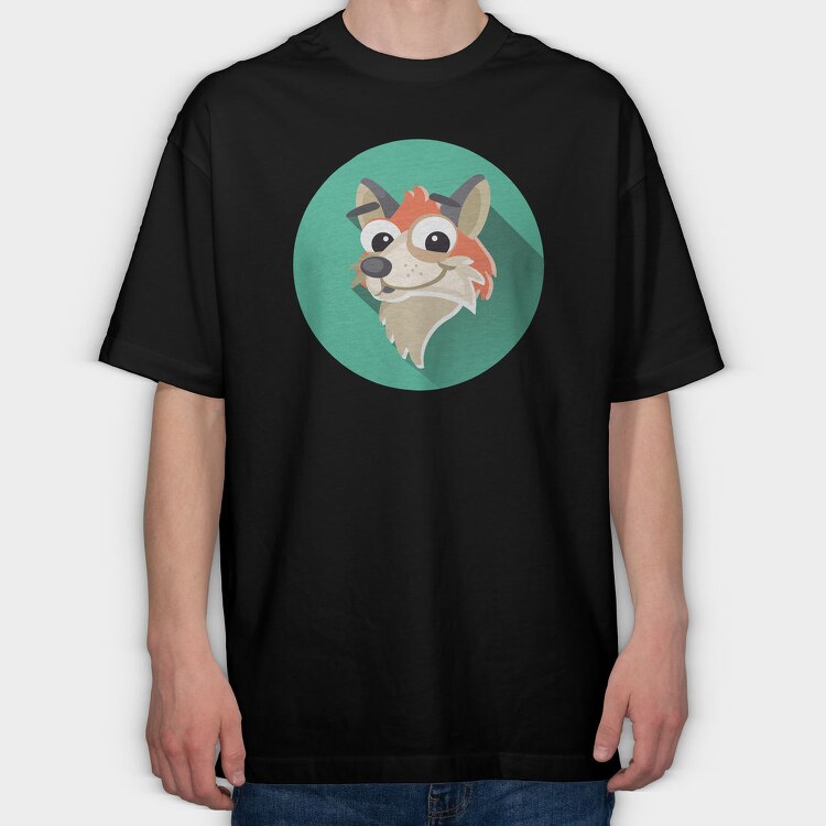 Fox Face Icon, Tricou Oversize Barbati (Unisex)