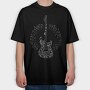 Guitar Made Out of Music Notes, Tricou Oversize Barbati (Unisex)