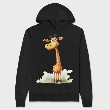 Giraffe Smiling Face, Hanorac Oversize Barbati (Unisex)