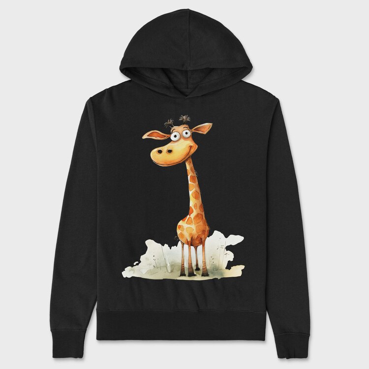 Giraffe Smiling Face, Hanorac Oversize Barbati (Unisex)