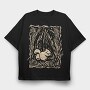 Squirrel Animal In Forest Lino Art, Tricou Oversize Barbati (Unisex)
