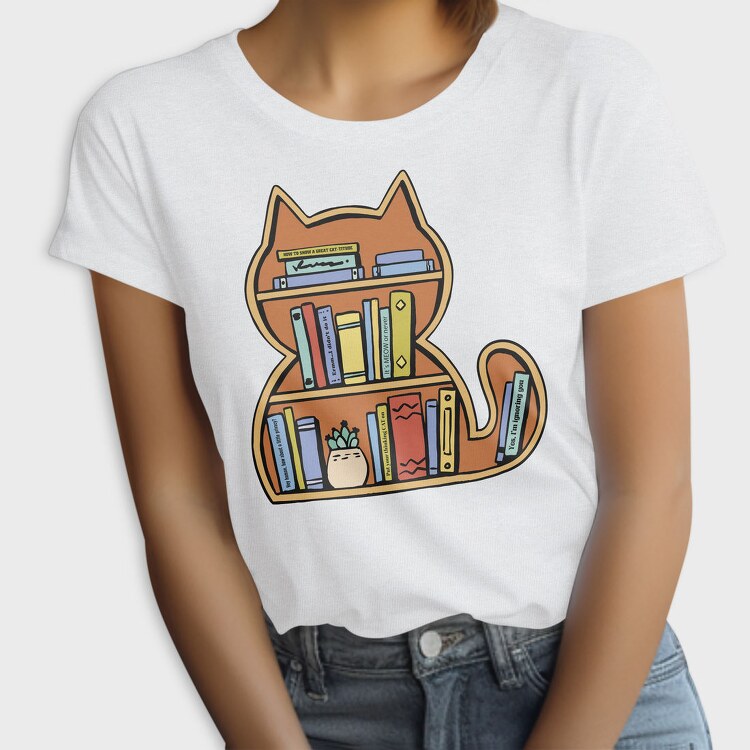 Cat Shaped Bookshelf, Tricou Femei