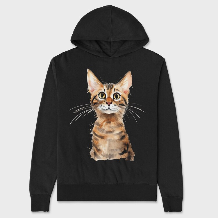 Bengal Cat Serengeti, Hanorac Oversize Barbati (Unisex)