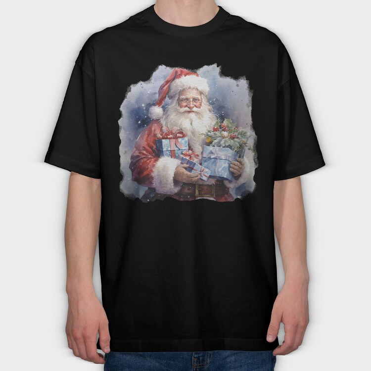 Santa Claus With Gifts, Tricou Oversize Barbati (Unisex)