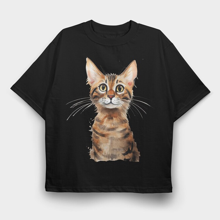 Bengal Cat Serengeti, Tricou Oversize Barbati (Unisex)