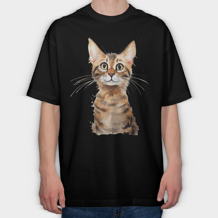 Bengal Cat Serengeti, Tricou Oversize Barbati (Unisex)