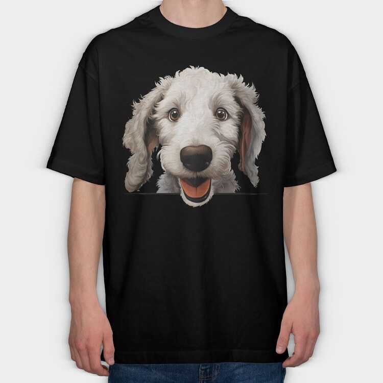 Bedlington Terrier, Tricou Oversize Barbati (Unisex)