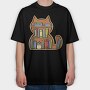 Cat Shaped Bookshelf, Tricou Oversize Barbati (Unisex)