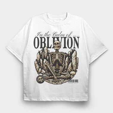 Oblivion Skeleton Quote, Tricou Oversize Barbati (Unisex)