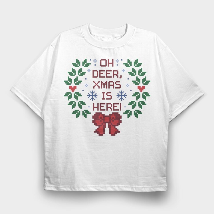 Oh Deer Xmas, Tricou Oversize Barbati (Unisex)