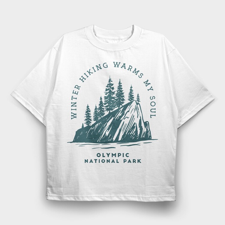 Olympic National Park Quote, Tricou Oversize Barbati (Unisex)