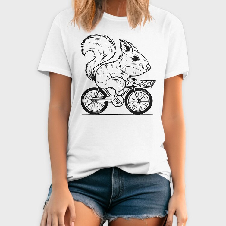 Squirrel On A Bike, Tricou Barbati (Unisex)