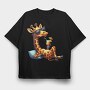 Giraffe Sunglasses Cocktail, Tricou Oversize Barbati (Unisex)