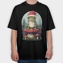 Santa Hat Frog Holiday Christmas Cottagecore, Tricou Oversize Barbati (Unisex)