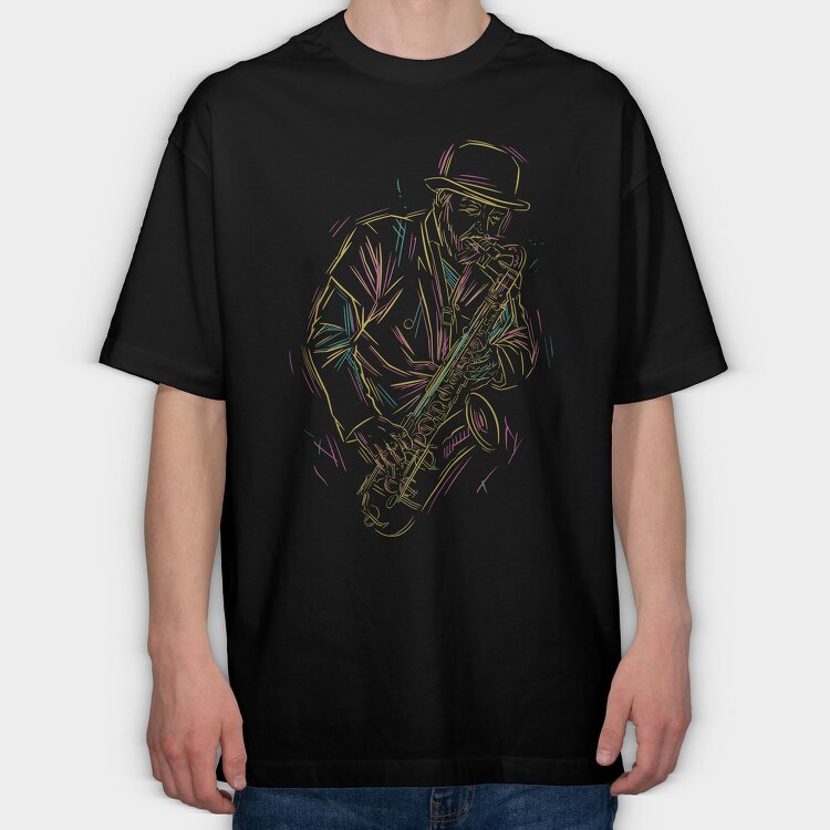 Saxophone Man, Tricou Oversize Barbati (Unisex)