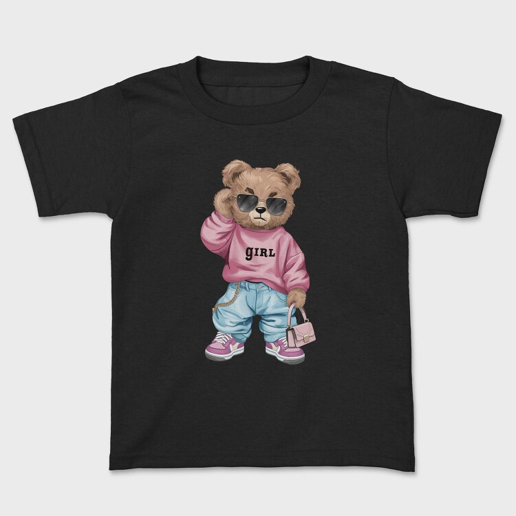 Girl Bear Sunglasses, Tricou Copii
