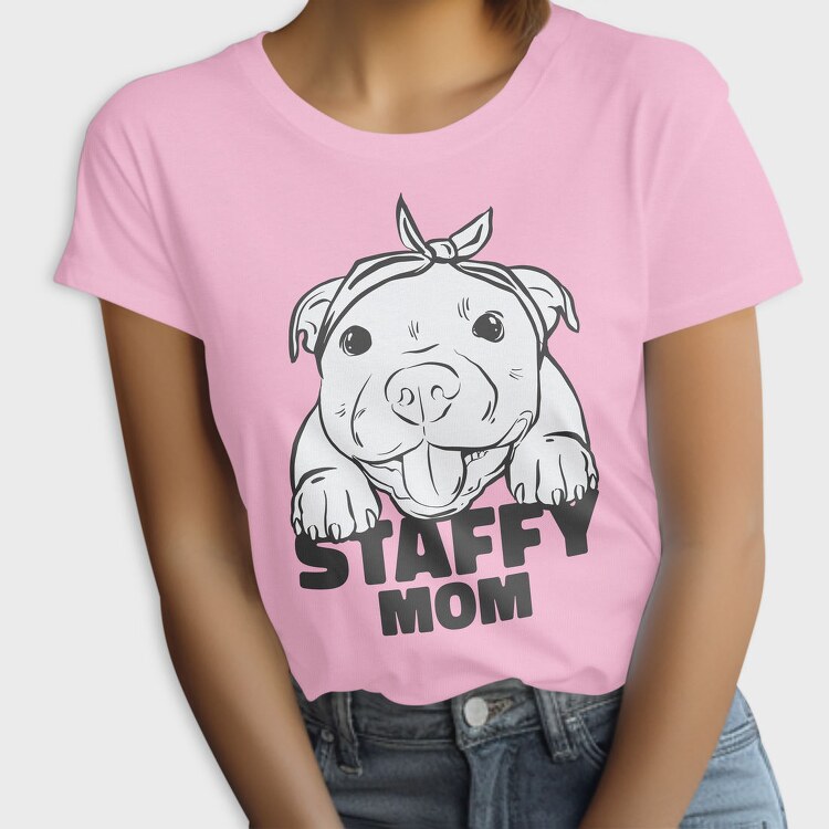 Staffordshire Bull Terrier Cute Staffy Mom, Tricou Femei