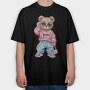 Girl Bear Sunglasses, Tricou Oversize Barbati (Unisex)