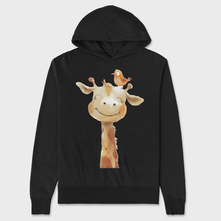 Giraffe Bird Stack, Hanorac Oversize Barbati (Unisex)