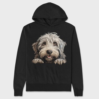 Bergamasco Peeking, Hanorac Oversize Barbati (Unisex)