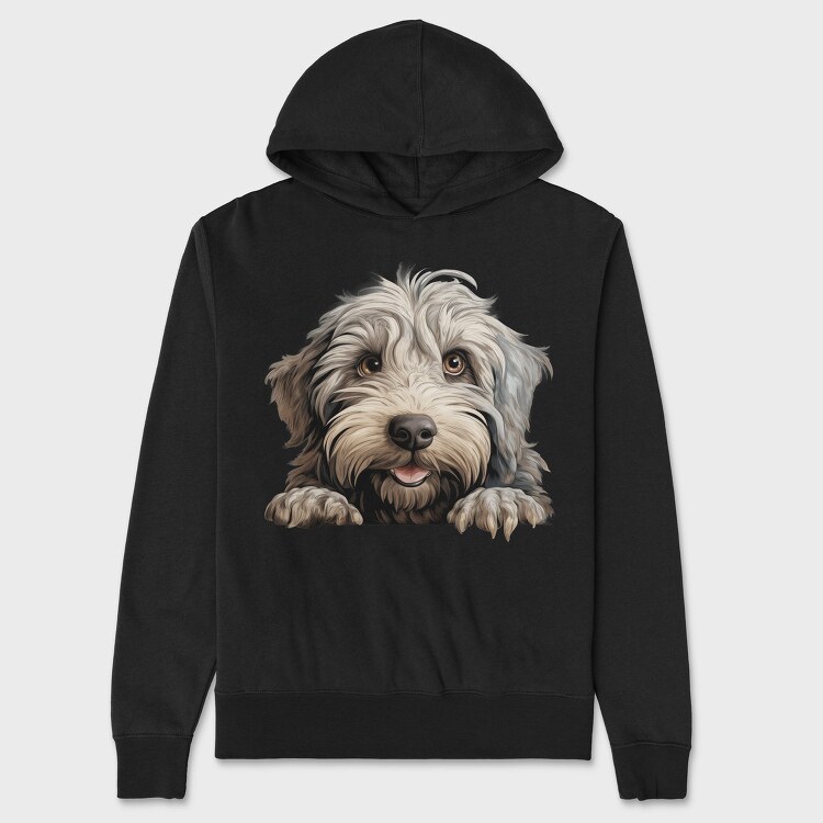 Bergamasco Peeking, Hanorac Oversize Barbati (Unisex)