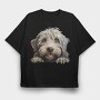 Bergamasco Peeking, Tricou Oversize Barbati (Unisex)