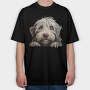 Bergamasco Peeking, Tricou Oversize Barbati (Unisex)