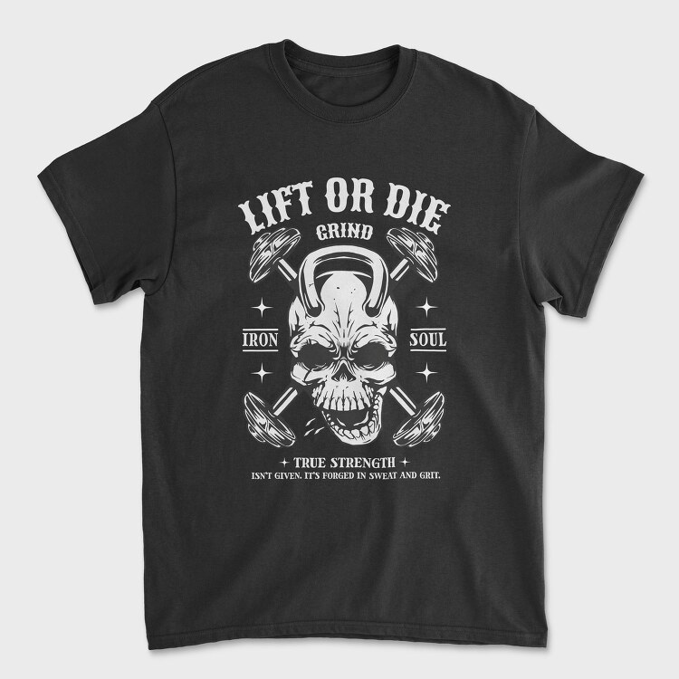 Dark Skull Gym Lift, Tricou Barbati (Unisex)