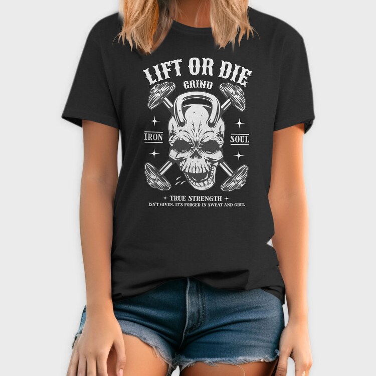 Dark Skull Gym Lift, Tricou Barbati (Unisex)