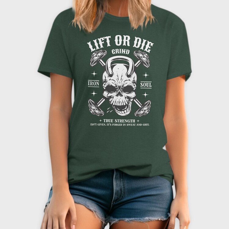 Dark Skull Gym Lift, Tricou Barbati (Unisex)