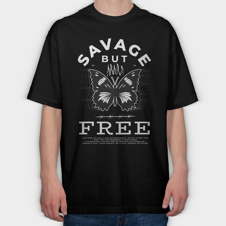 Free Butterfly Savage But, Tricou Oversize Barbati (Unisex)