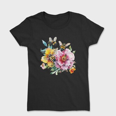 Bees Flowers Sublimation, Tricou Femei