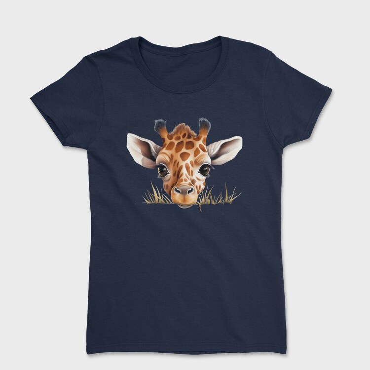 Giraffe Face Peeking, Tricou Femei