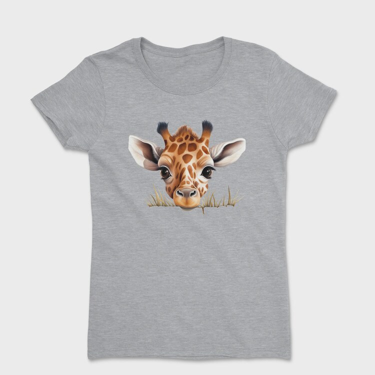 Giraffe Face Peeking, Tricou Femei