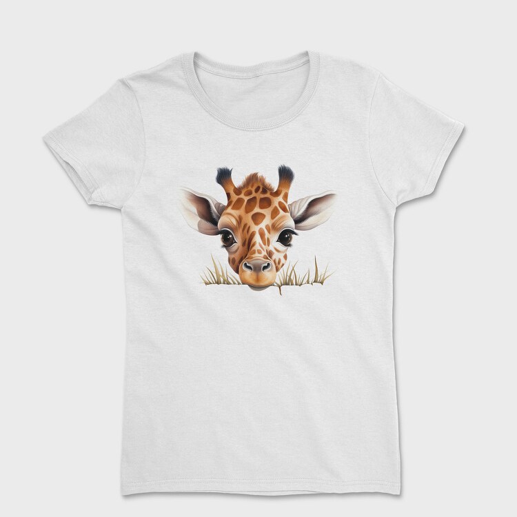 Giraffe Face Peeking, Tricou Femei