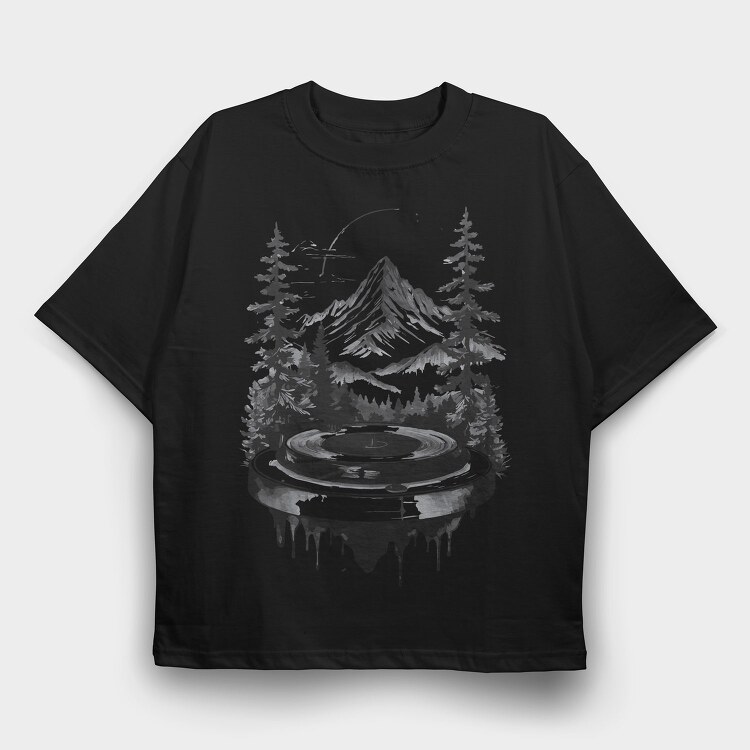 Nature Turntable, Tricou Oversize Barbati (Unisex)