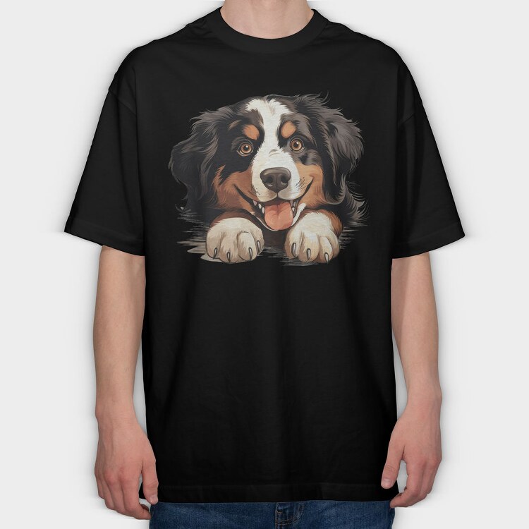 Berneese Mountain Dog, Tricou Oversize Barbati (Unisex)