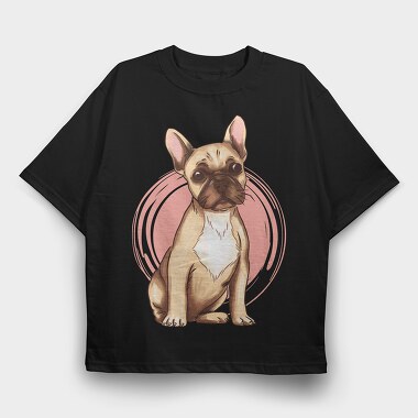French Bulldog (2), Tricou Oversize Barbati (Unisex)