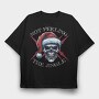 Santa Skull Holiday Christmas, Tricou Oversize Barbati (Unisex)