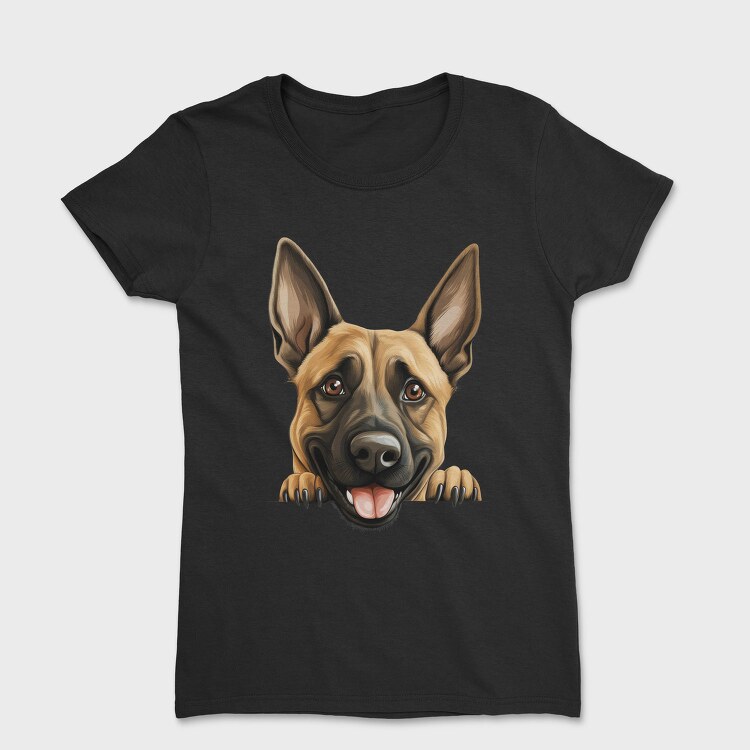 Belgian Malinois Peeking, Tricou Femei