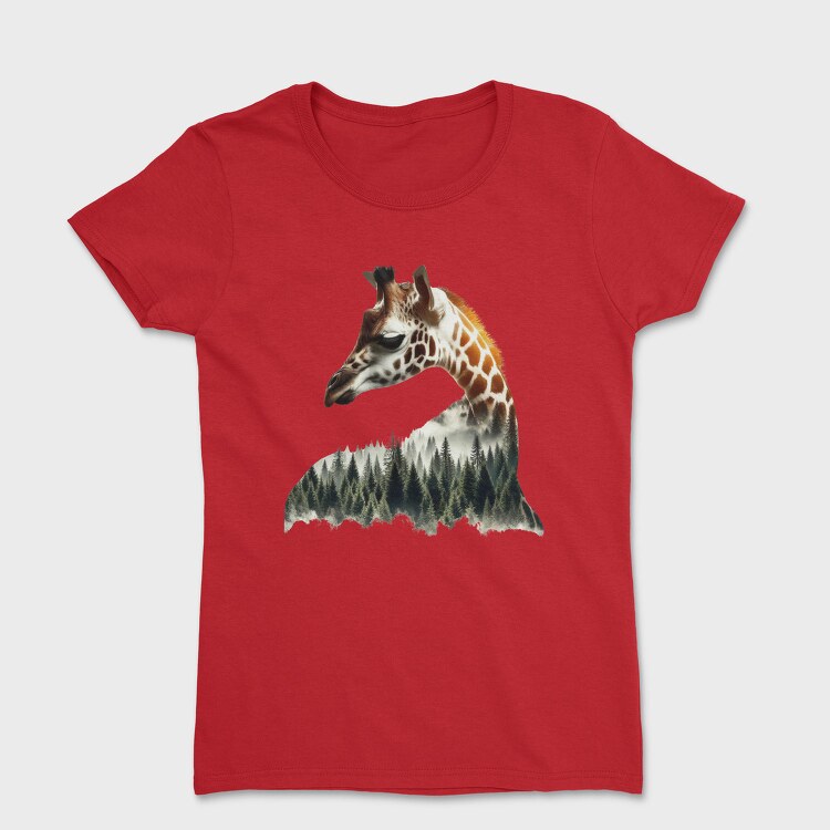 Giraffe Forest Clipart, Tricou Femei