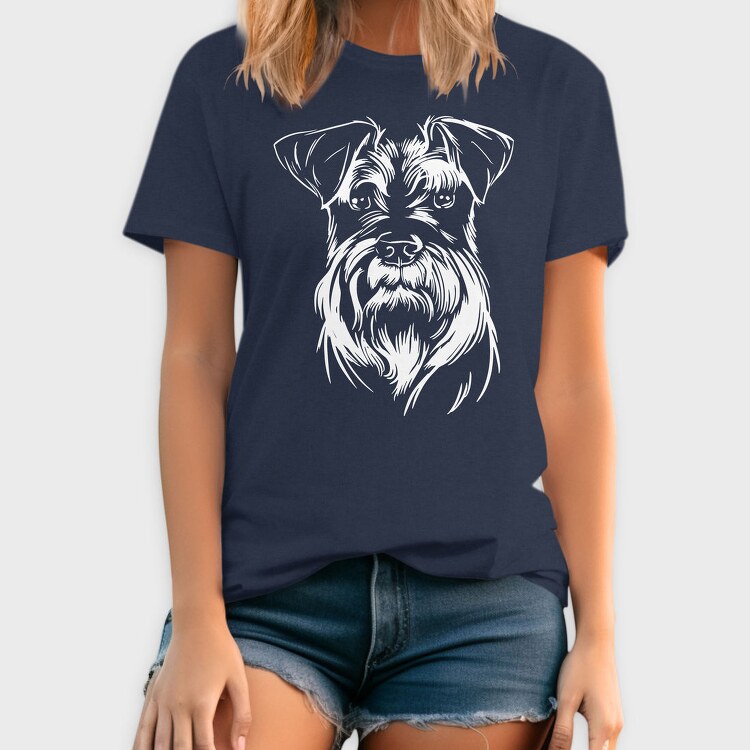 Schnauzer Dog Illustration, Tricou Barbati (Unisex)
