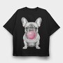 French Bulldog Bubblegum, Tricou Oversize Barbati (Unisex)