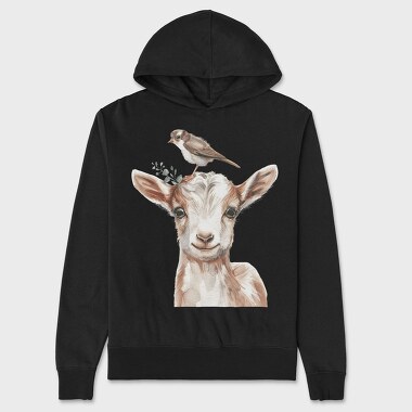 Goat Bird Friendship, Hanorac Oversize Barbati (Unisex)